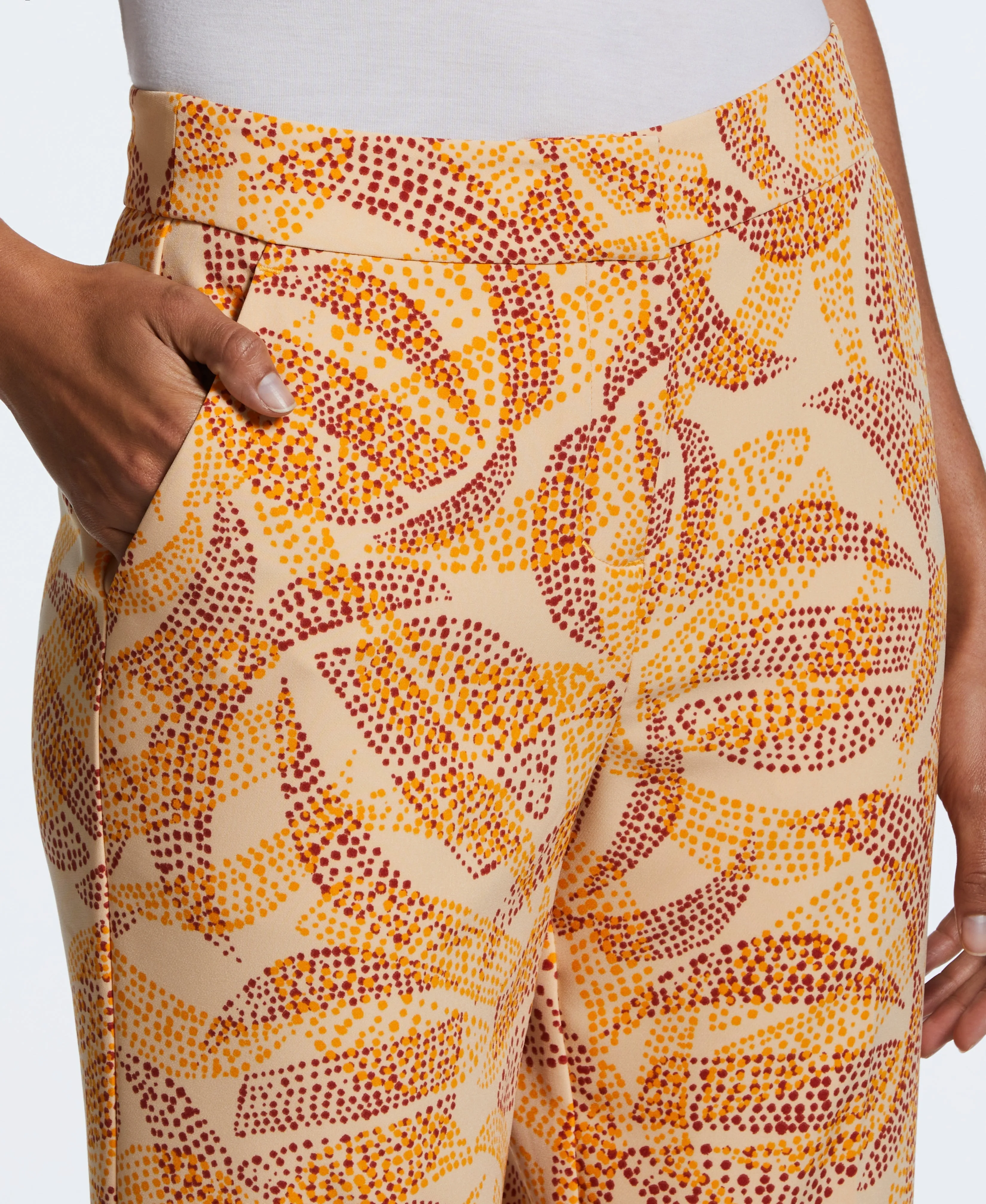 Petite Batik Print Cropped Culotte Pant