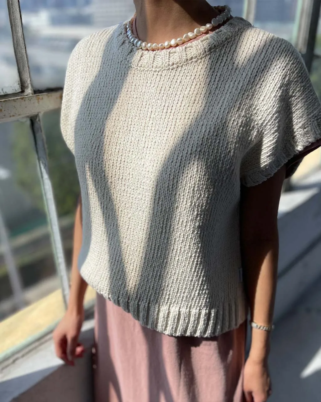 Pierre Cotton Sweater Top - Naturel