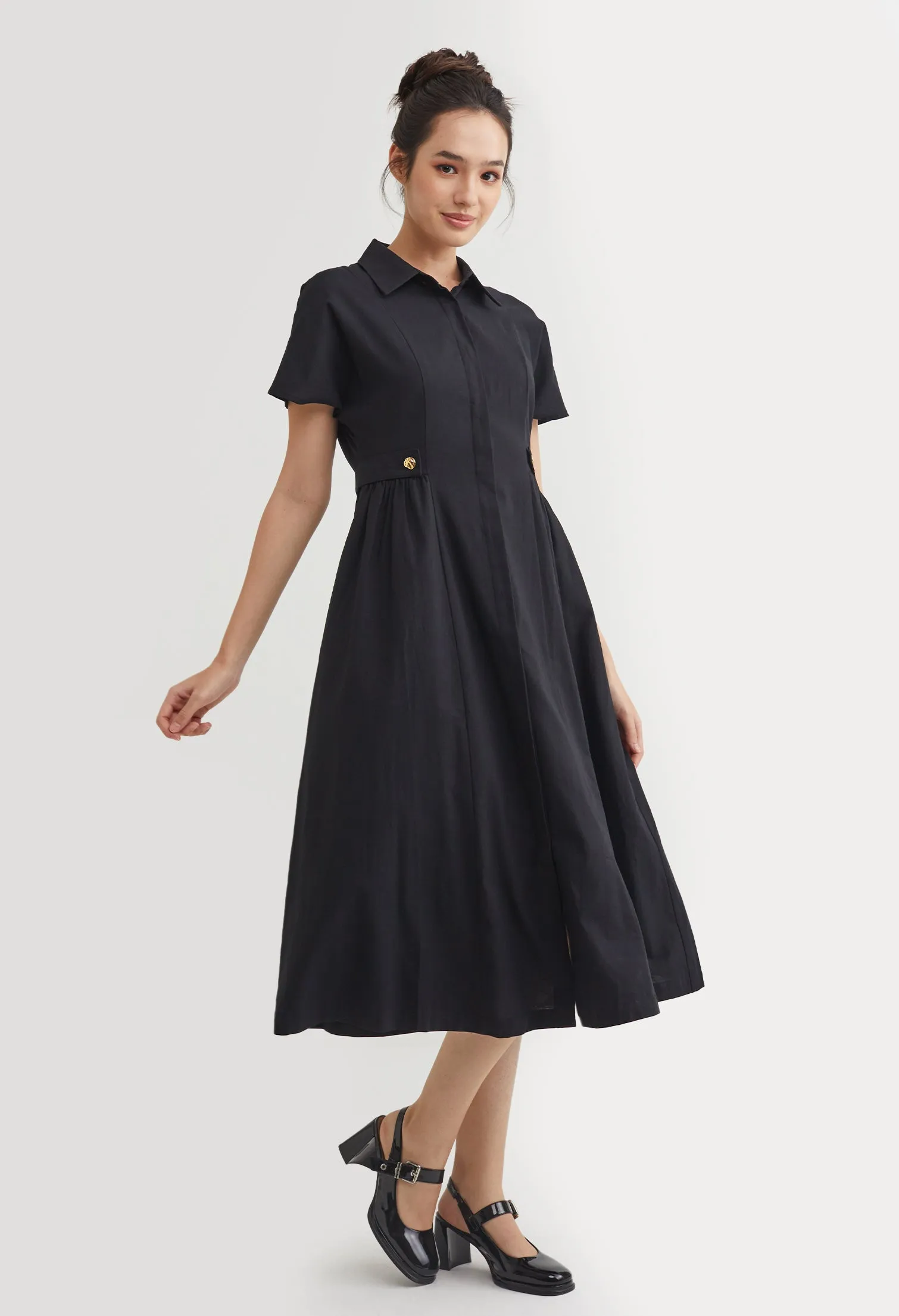 Poppins Button Down Midi Dress