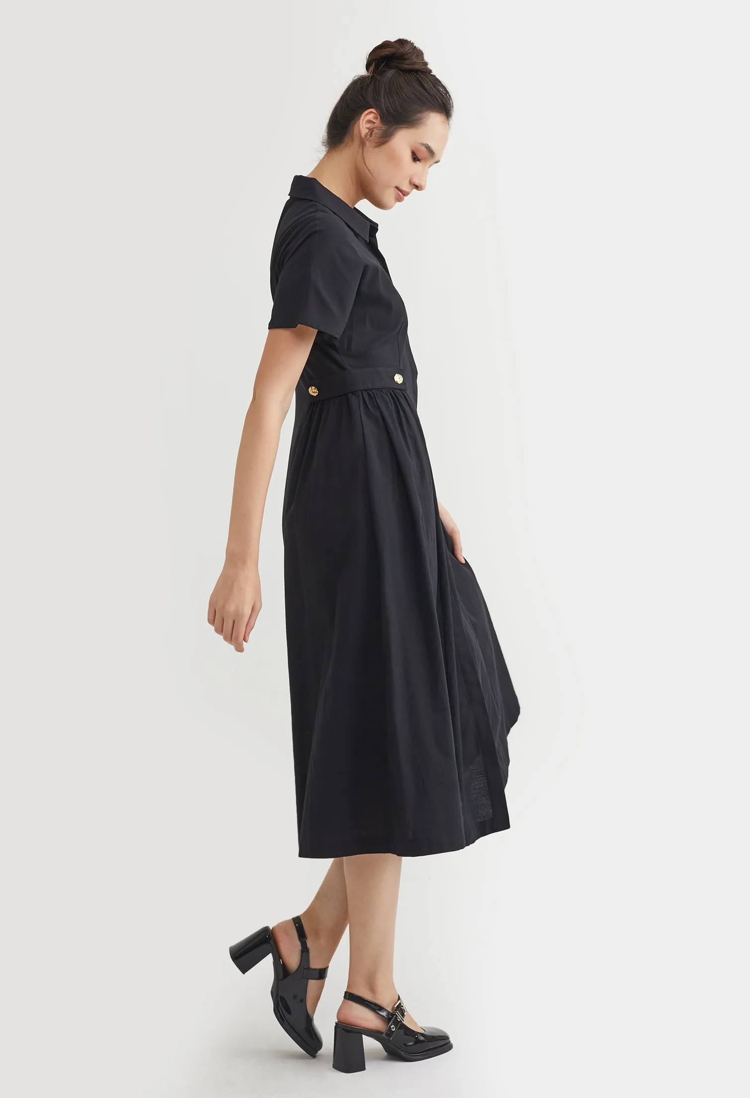 Poppins Button Down Midi Dress