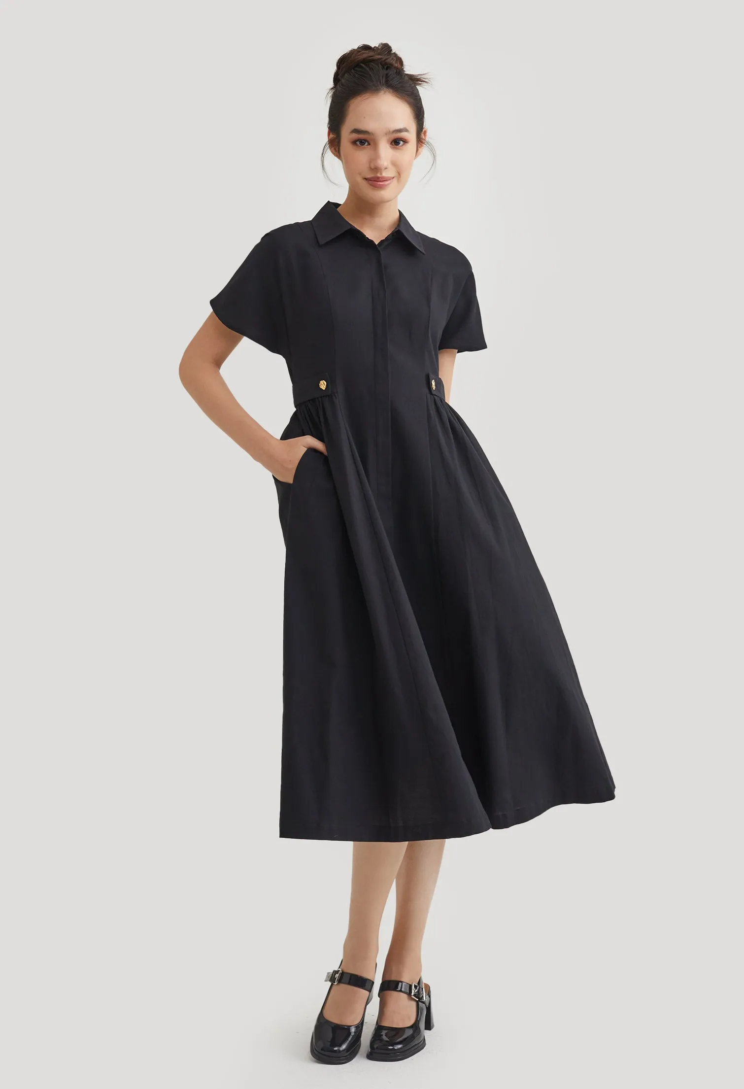 Poppins Button Down Midi Dress