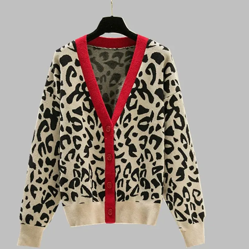 Pre Order:  Leopard Button Down Knitted Cardigan