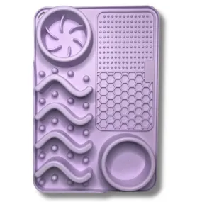 Pups Up Rectangle Lick Mat & Slow Feeder Combo Purple