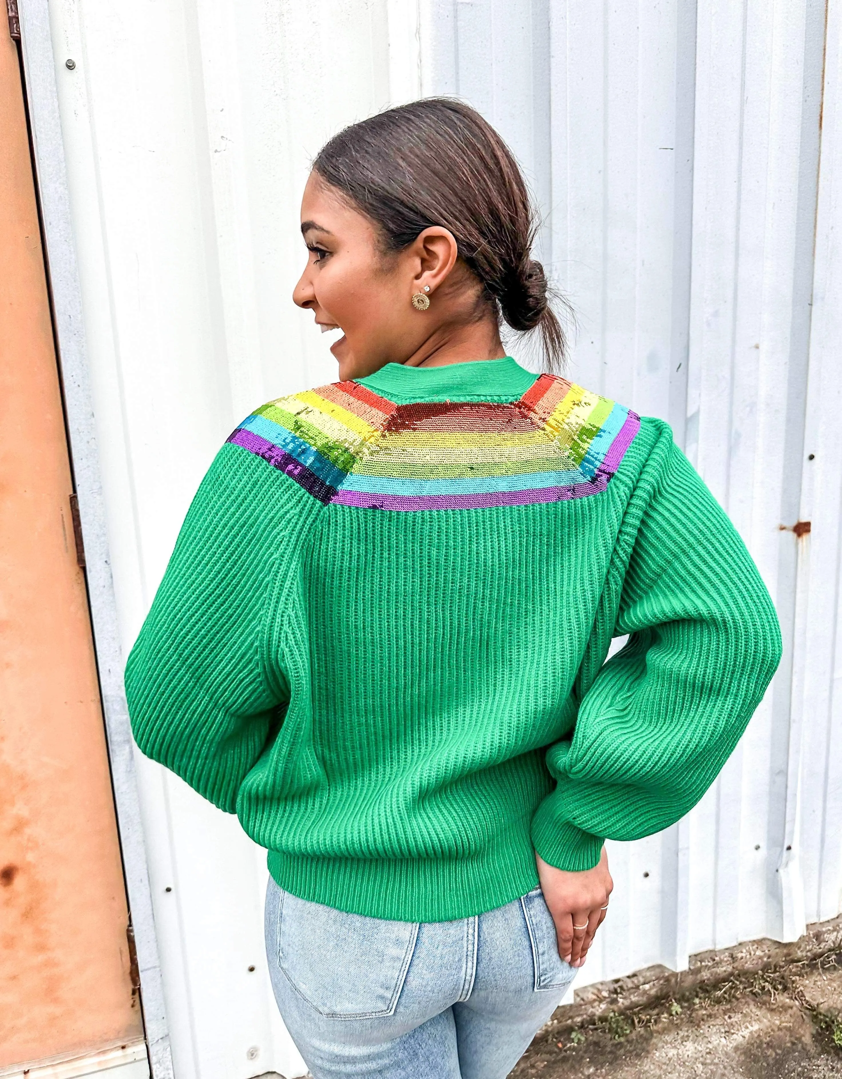 Queen Of Sparkles Green Pot Of Gold Cardigan