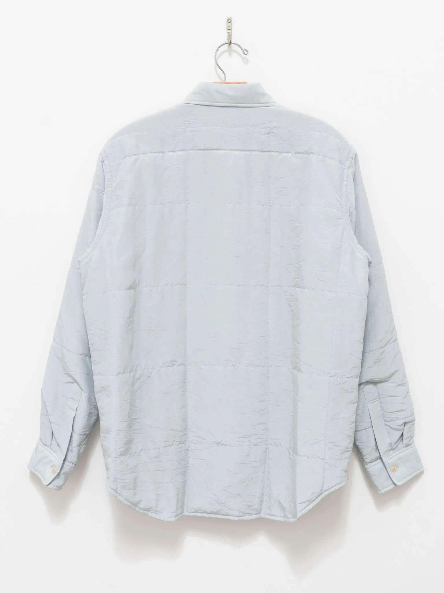 Quilted Light Silk Cotton Shirt - Light Blue