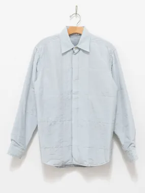 Quilted Light Silk Cotton Shirt - Light Blue