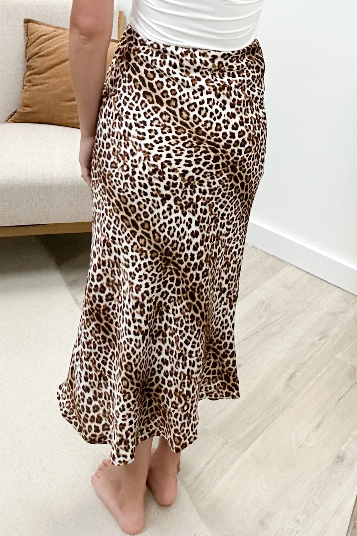 "Beautifully Fierce" Midi Skirt (Leopard)