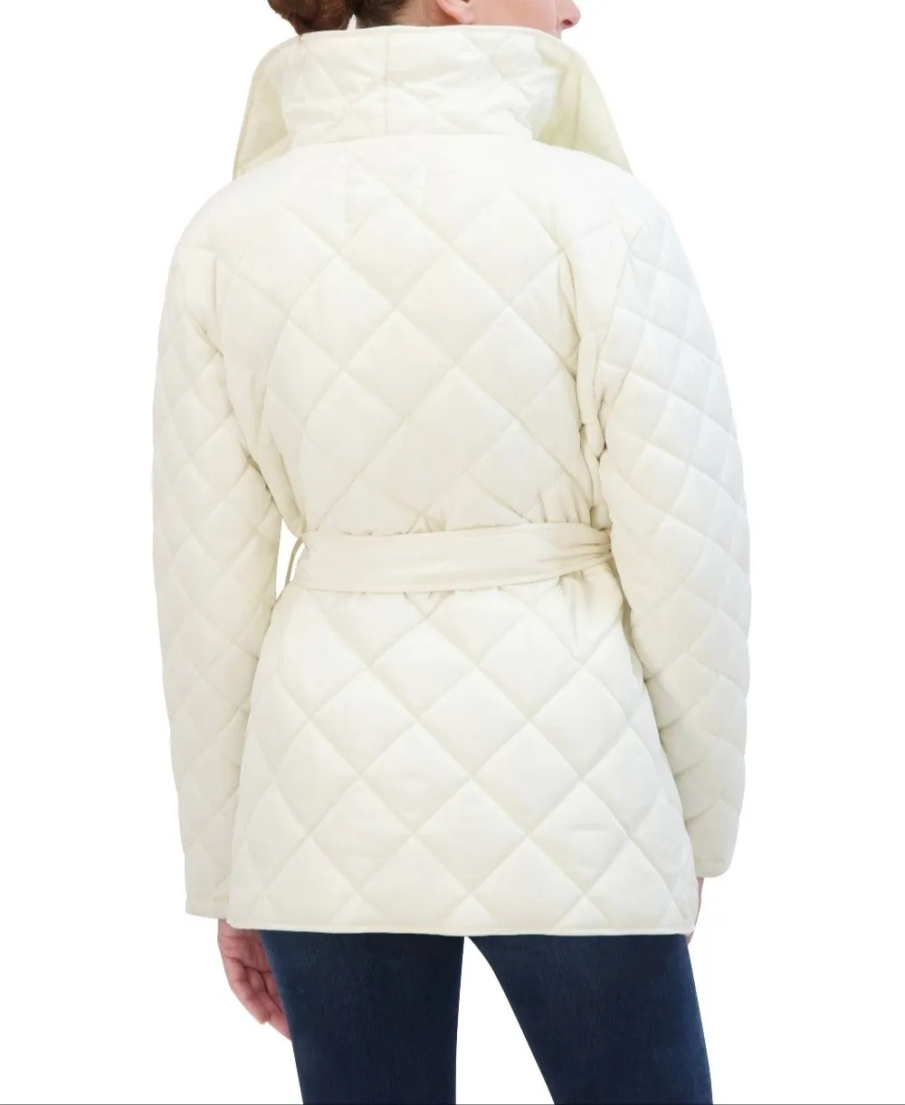 Rebecca Minkoff Women's Funnel Neck Quilted Wrap Jacket