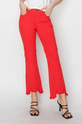 RISEN Mid Rise Step Hem Cropped Pants