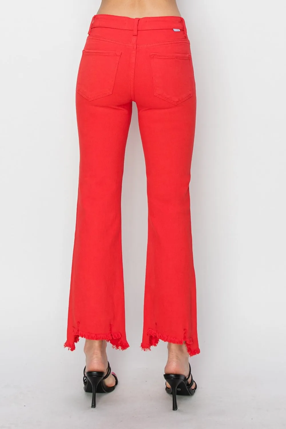 RISEN Mid Rise Step Hem Cropped Pants