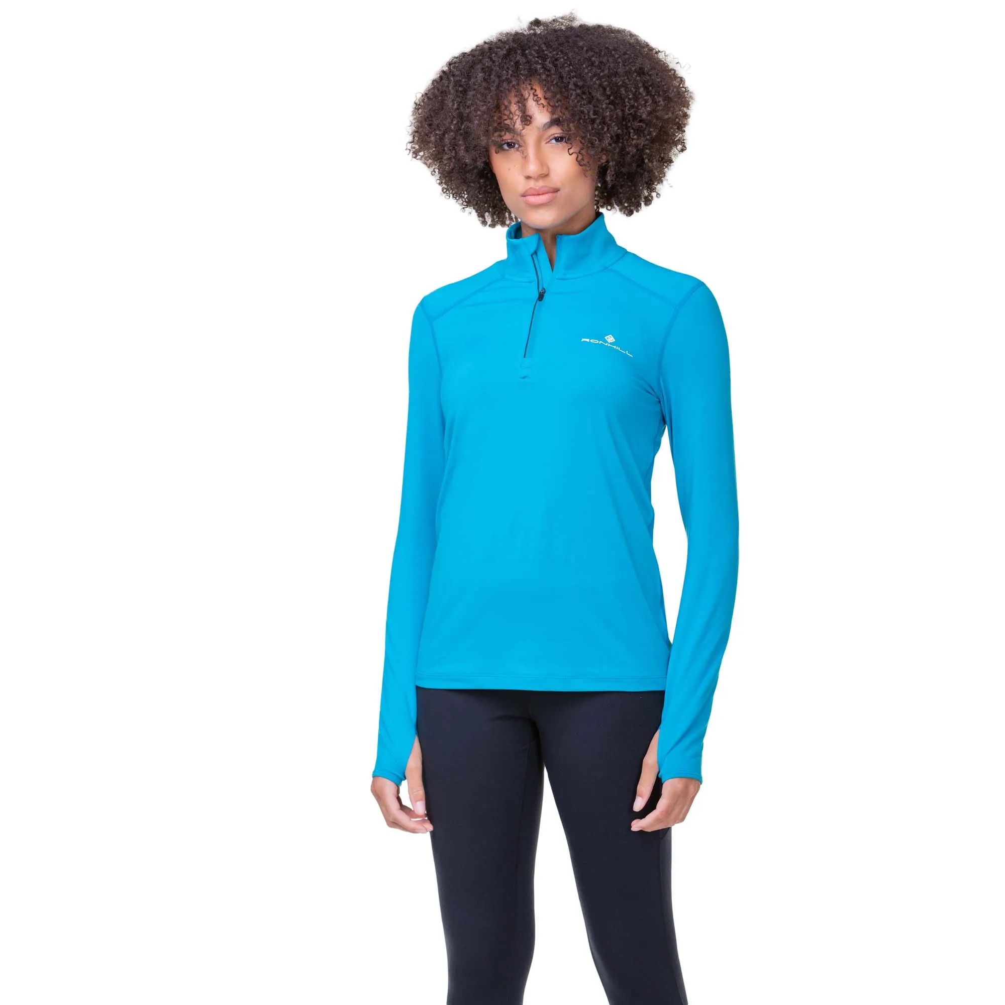 Ronhill | Women's Core Thermal 1/2 Zip - Azure/Bright White