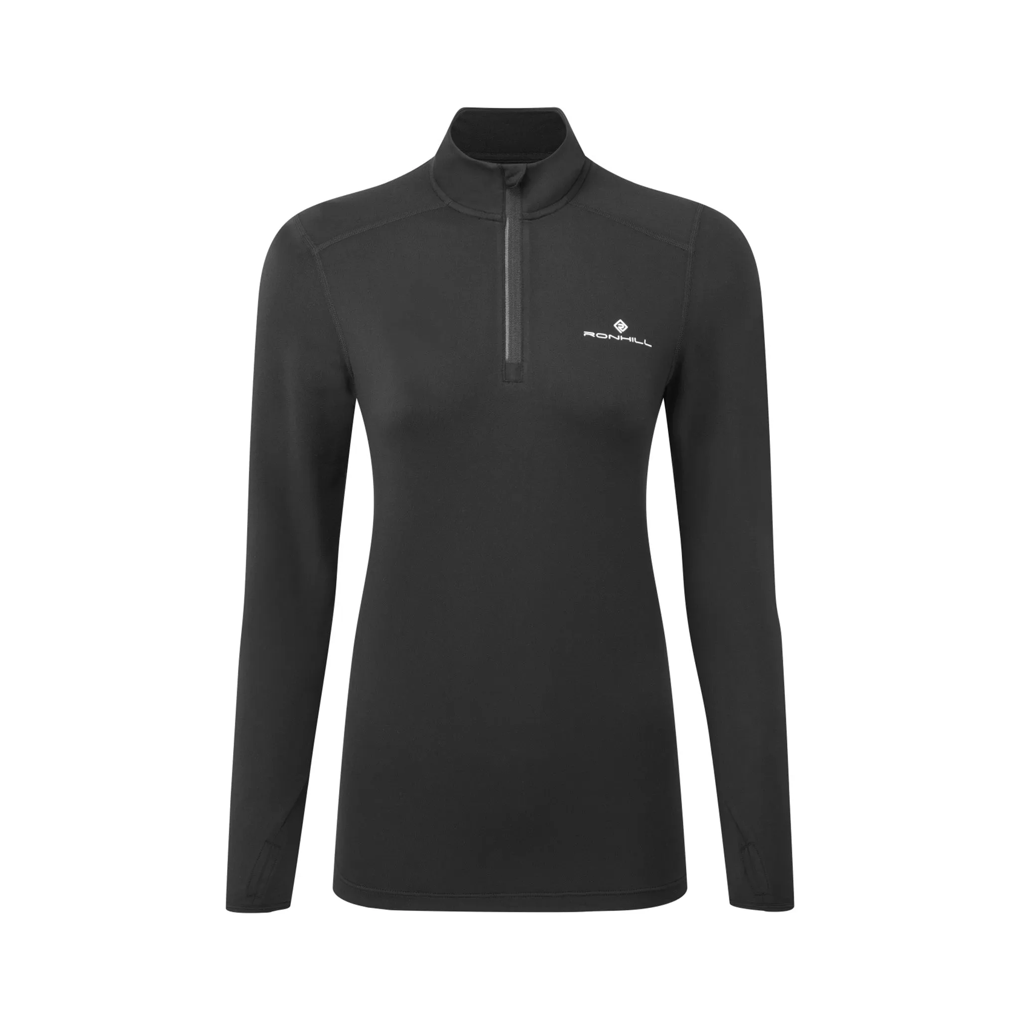 Ronhill | Women's Core Thermal 1/2 Zip - Black/Bright White