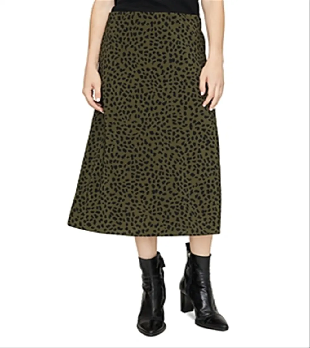 Sanctuary Women's Everyday Printed MIDI Skirt Green Size X-Small