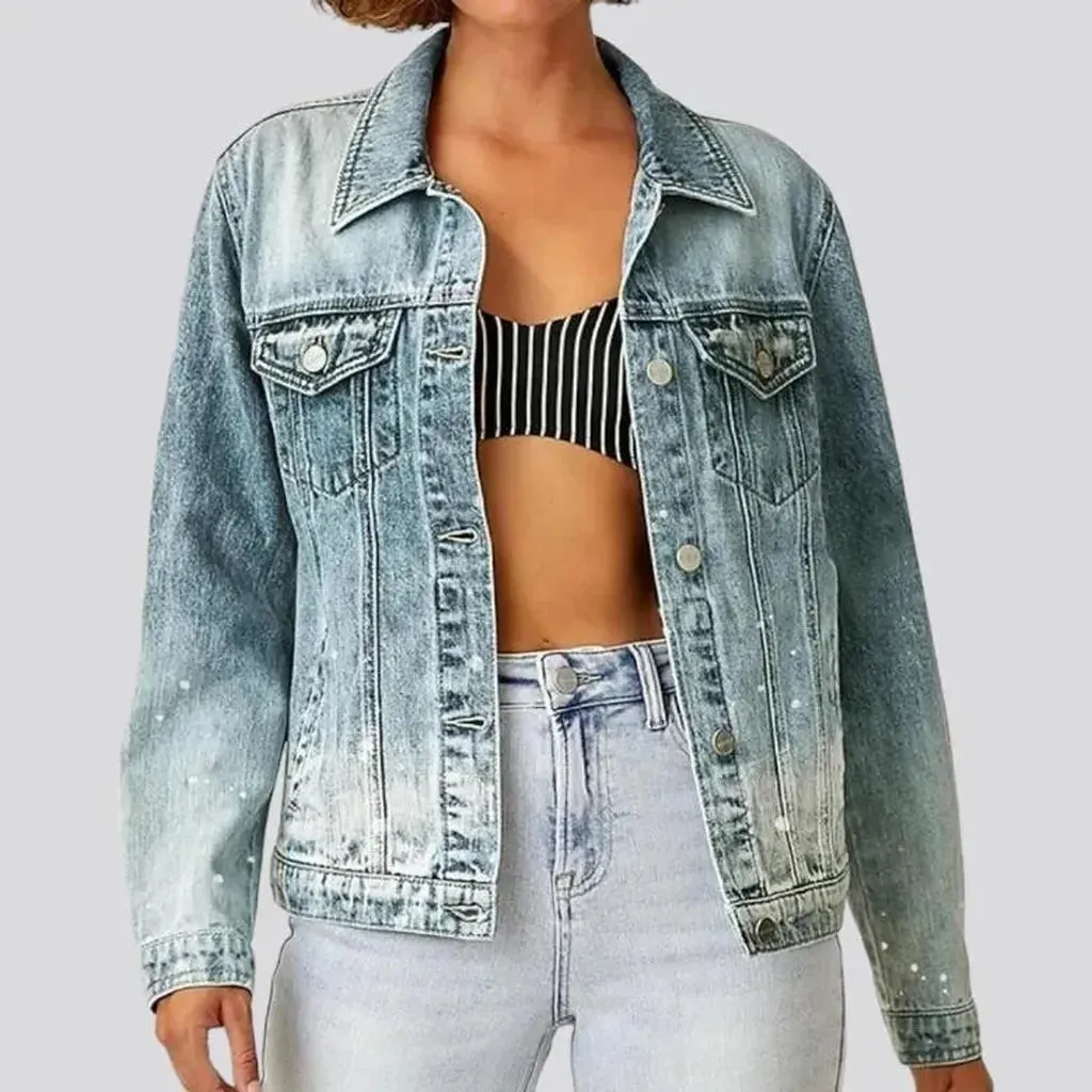 Sanded denim jacket
 for women