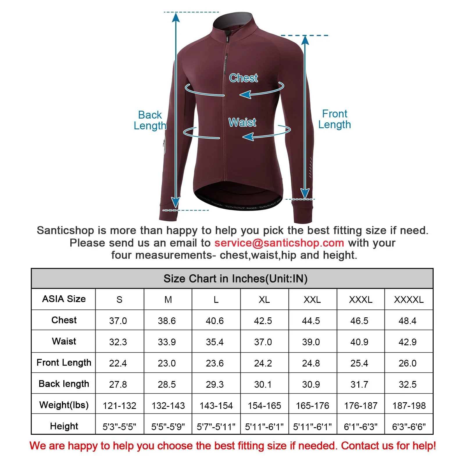 Santic Jiabaily Ⅱ Red Men Cycling Jersey Long Sleeve