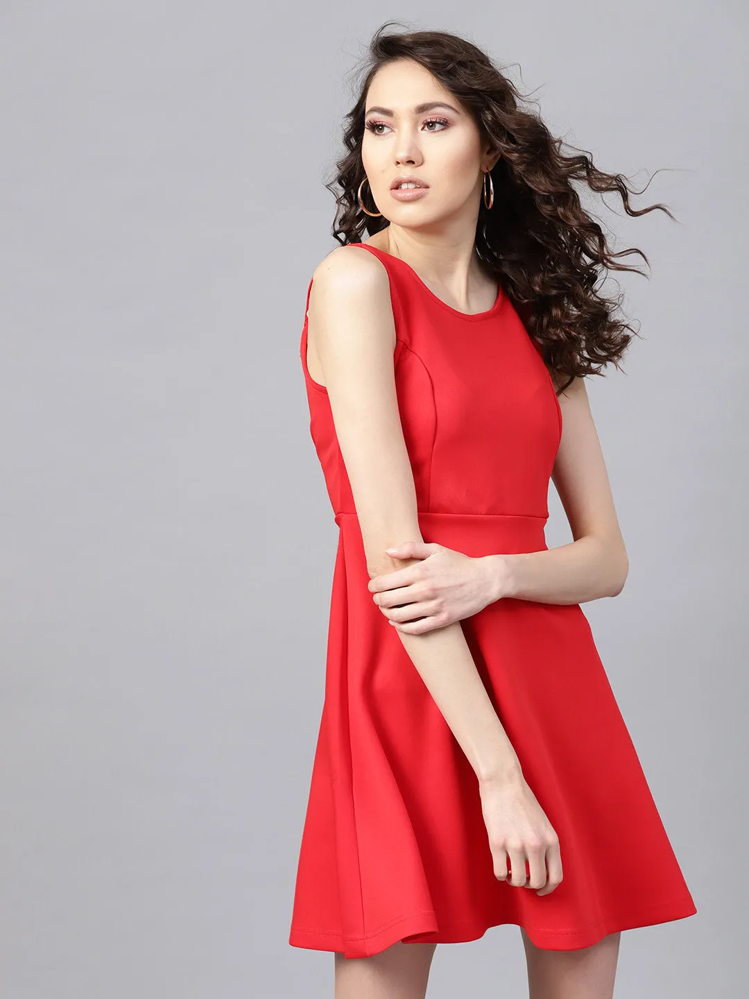 Scuba Red Skater Dress