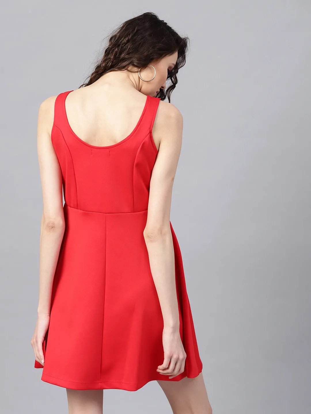 Scuba Red Skater Dress