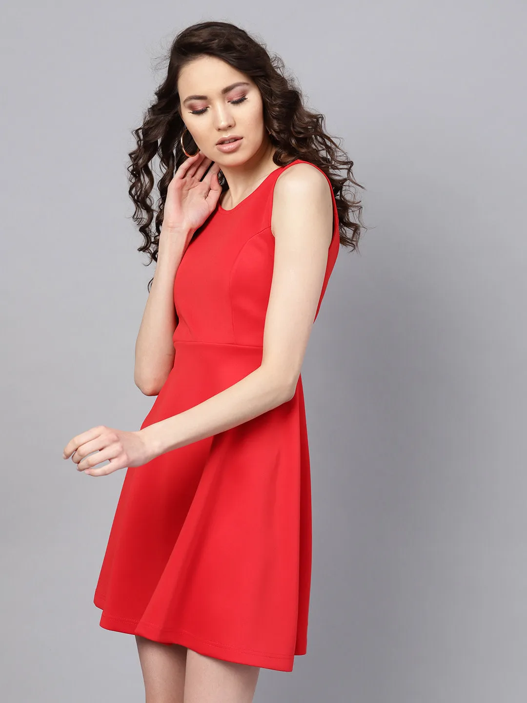 Scuba Red Skater Dress