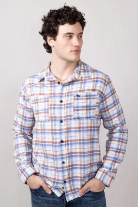 Simply Southern Plaid Button Up Shacket for Men in Brown Plaid | PP-0224-MN-SHKT-BRNPLD