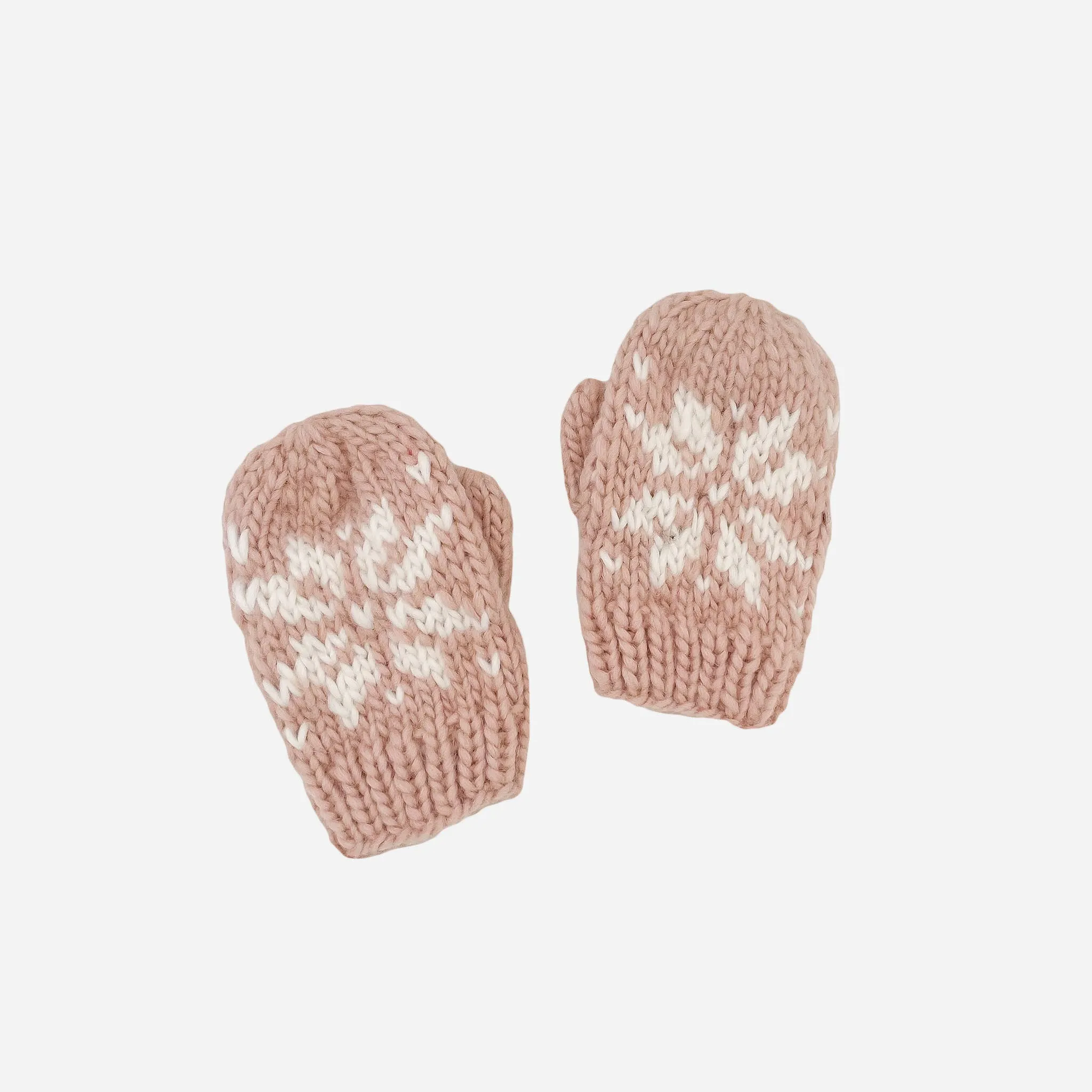 Snowflake Mittens, Blush