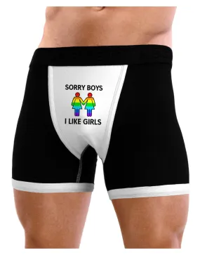 Sorry Boys I Like Girls Lesbian Rainbow Mens Boxer Brief Underwear