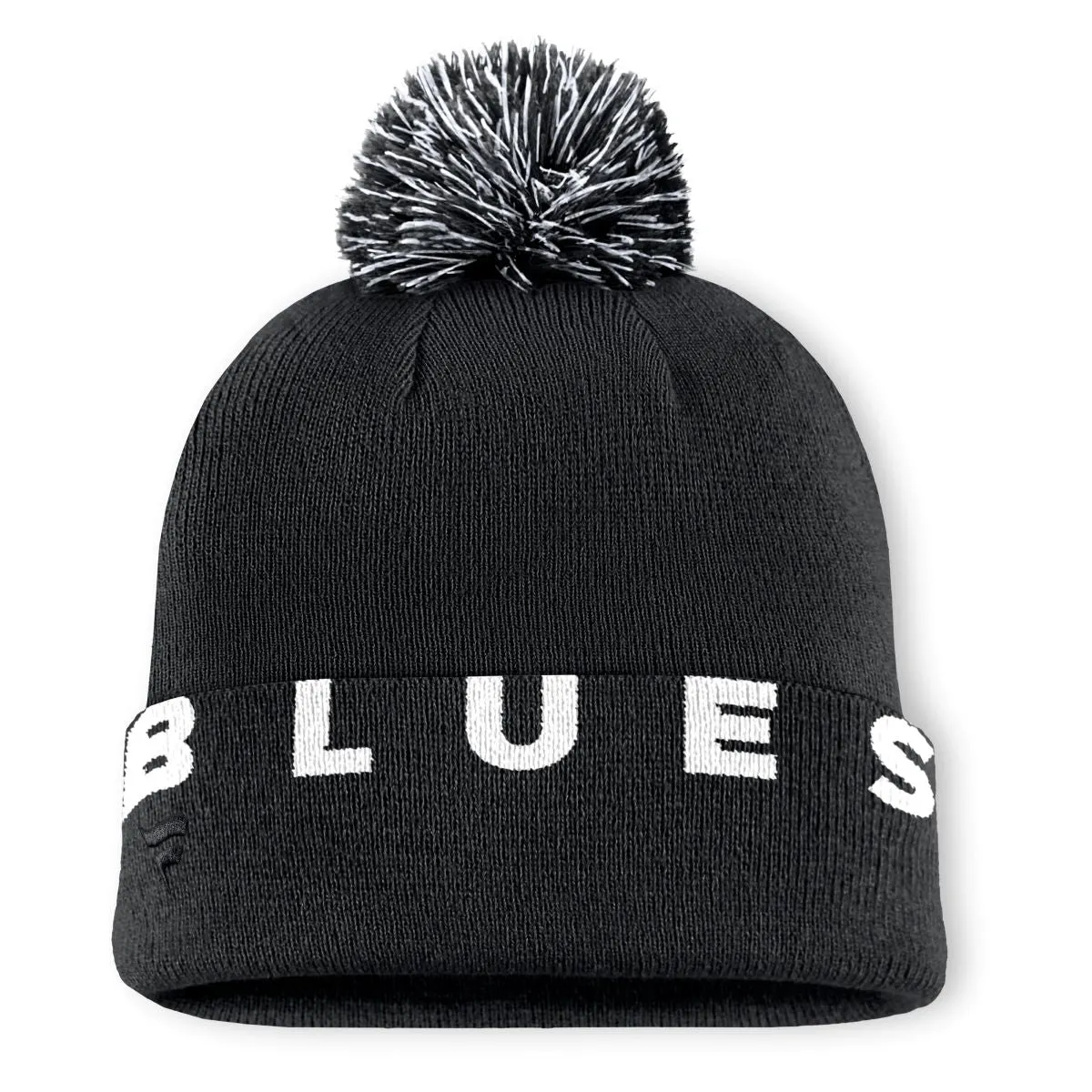 ST. LOUIS BLUES FANATICS CIRCLE HIGH STICK POM KNIT - BLACK