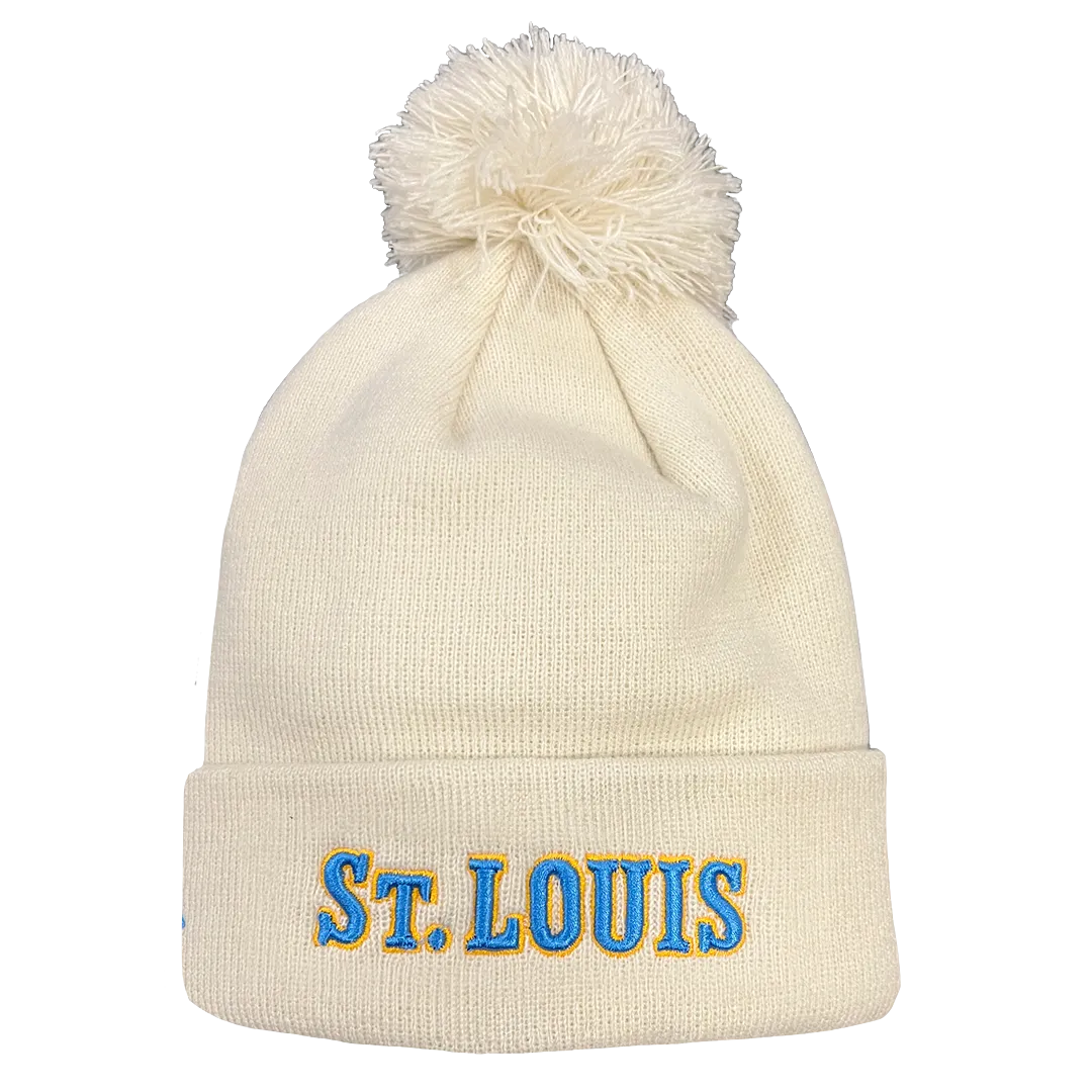 ST. LOUIS BLUES NEW ERA WINTER CLASSIC POM KNIT - WHITE