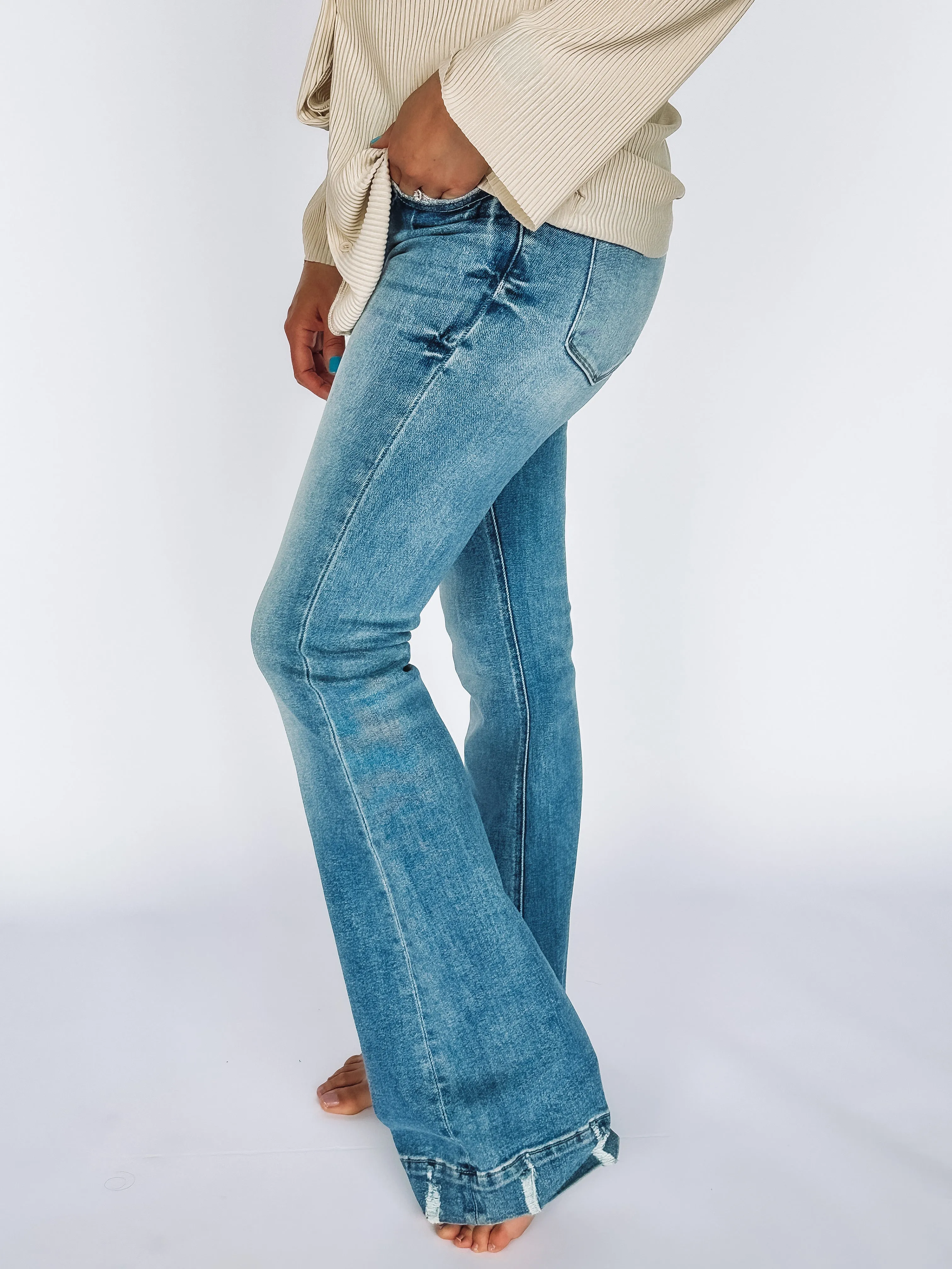 Stella Mid Rise Flare Jeans