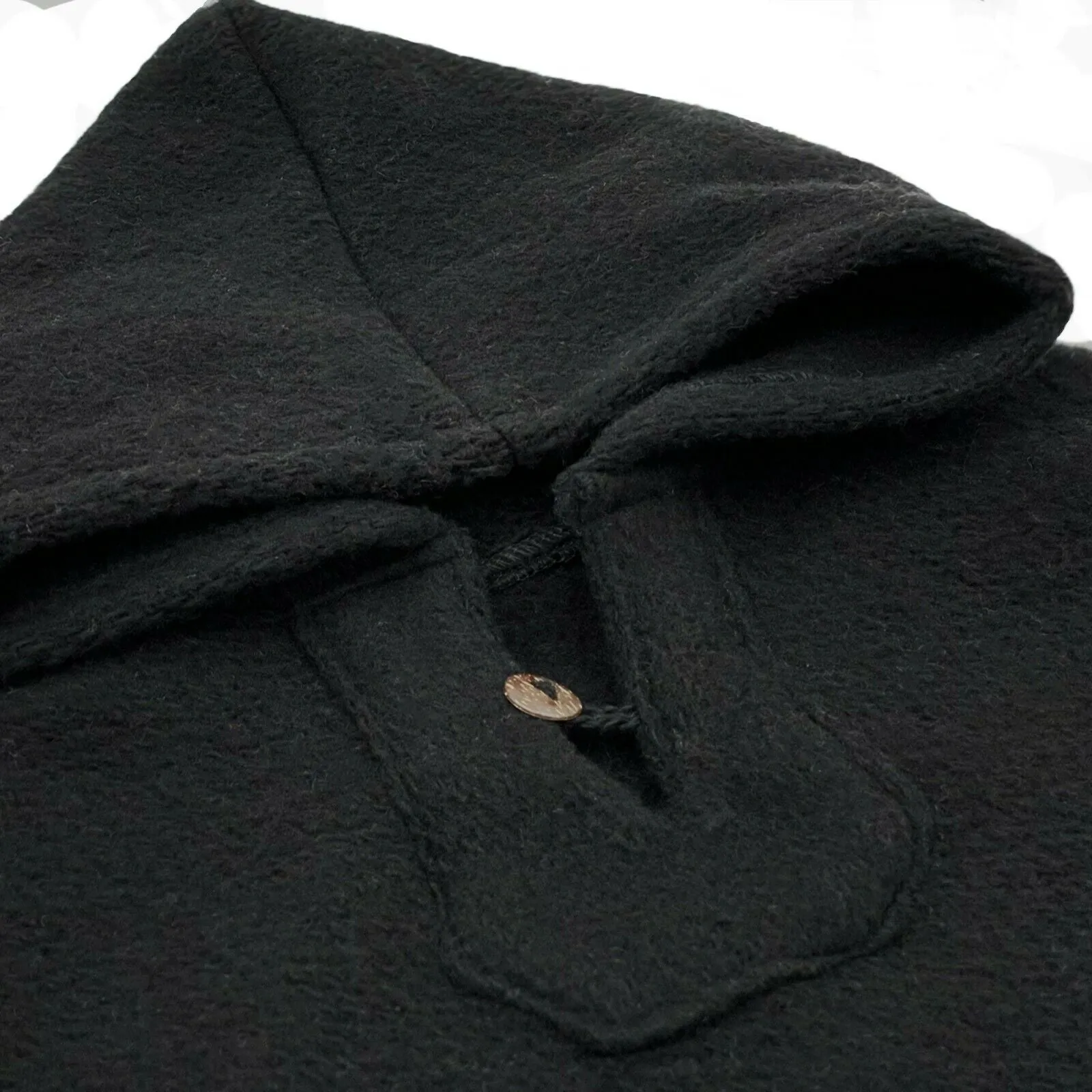 Surfers Poncho with hood and pocket llama wool - BLACK