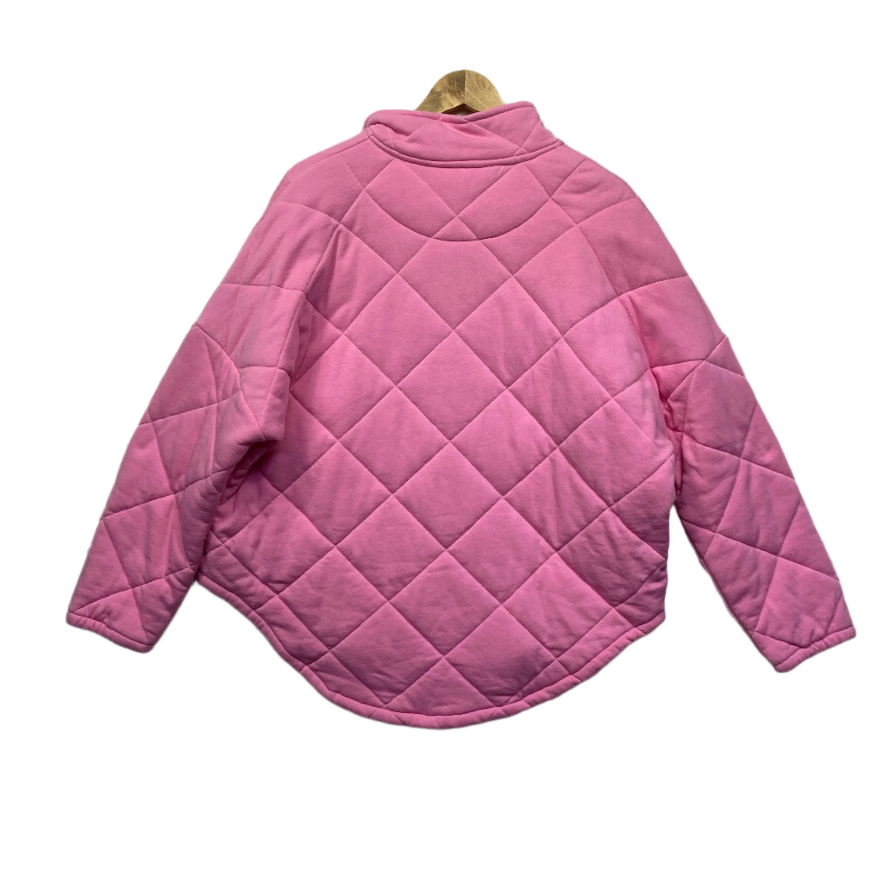 Target Quilted Jacket Size 14 Large Pink Zip Up Long Sleeve Pockets Activewear