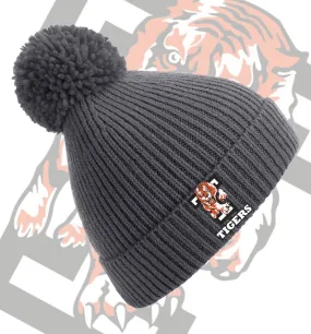 Telford Tigers Knit Ribbed Pom Pom Beanie Hat