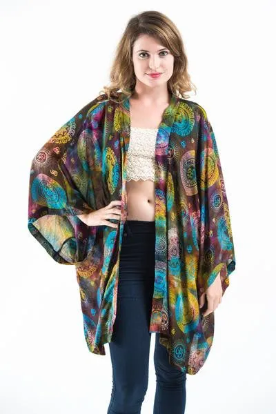 Tie Dye Om Kimono Cardigan in Disco