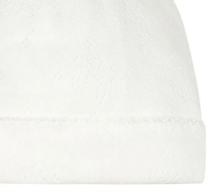 Unisex Ecru Pointelle Bonnet