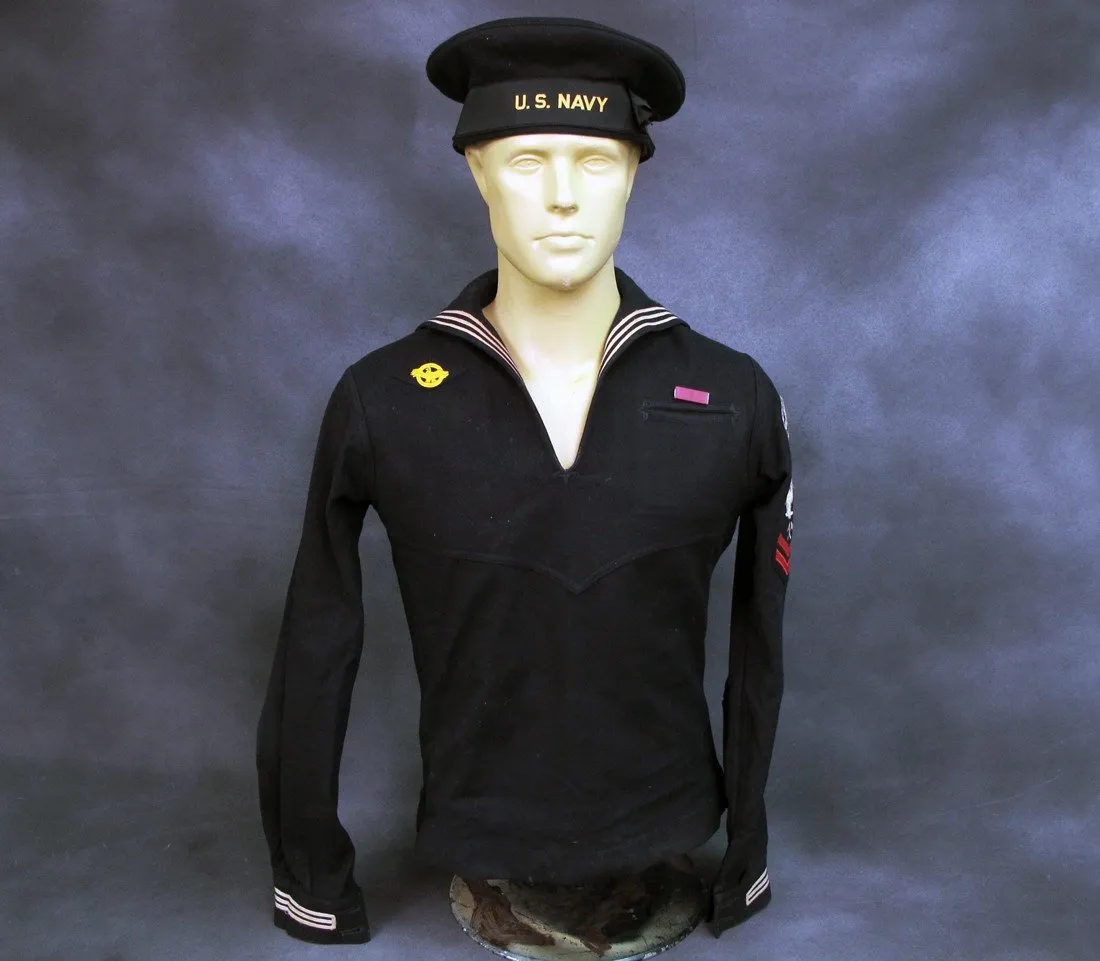 U.S. WWII Navy Seabee Uniform Set & Original Foot Locker