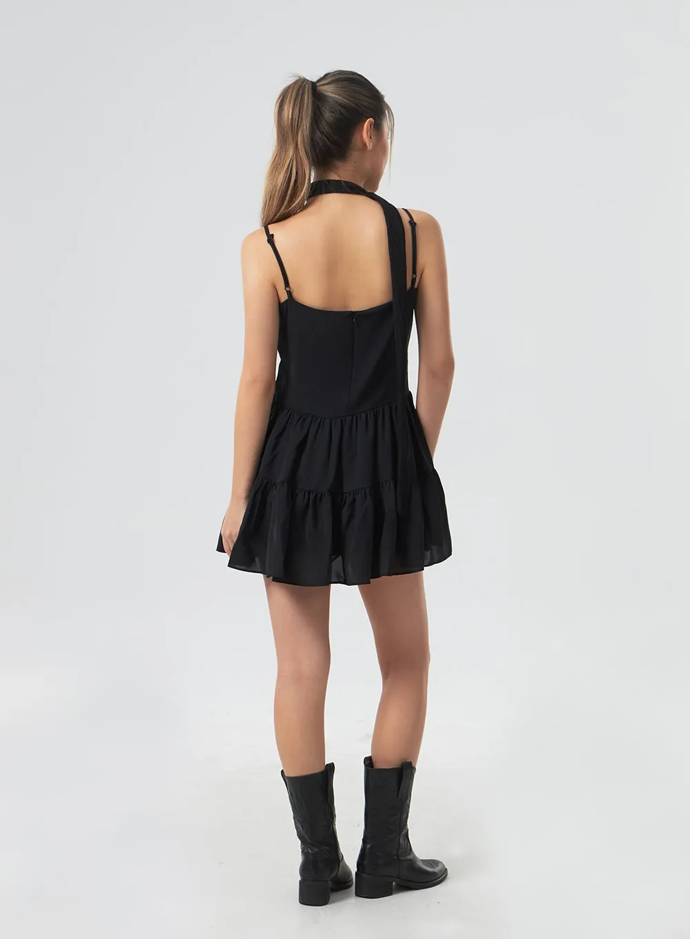 V-Neck Tiered Mini Dress CM331