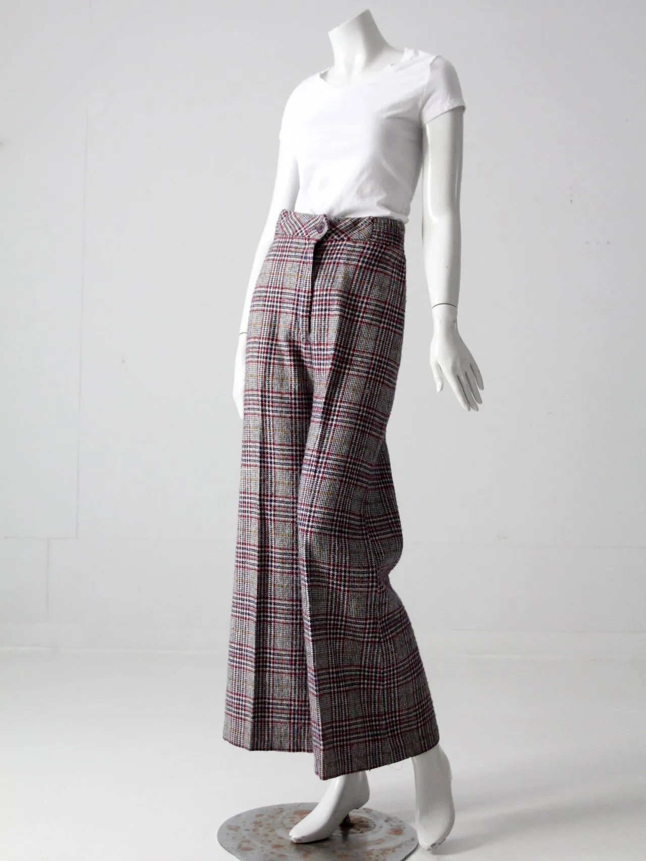 vintage 70s plaid trousers, 28 x 30