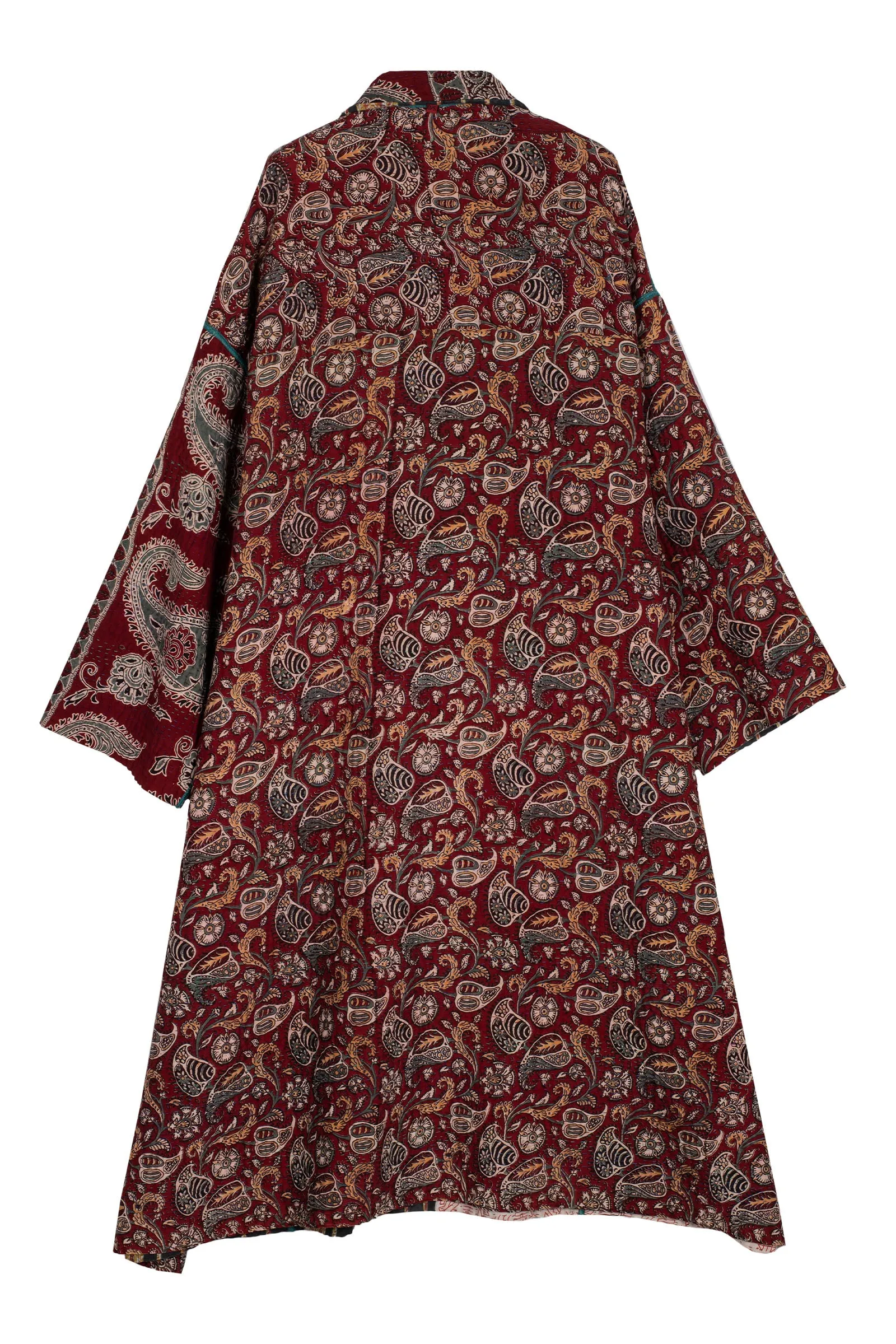 VINTAGE COTTON KANTHA OVERSIZED COAT - cv4326-0041a -