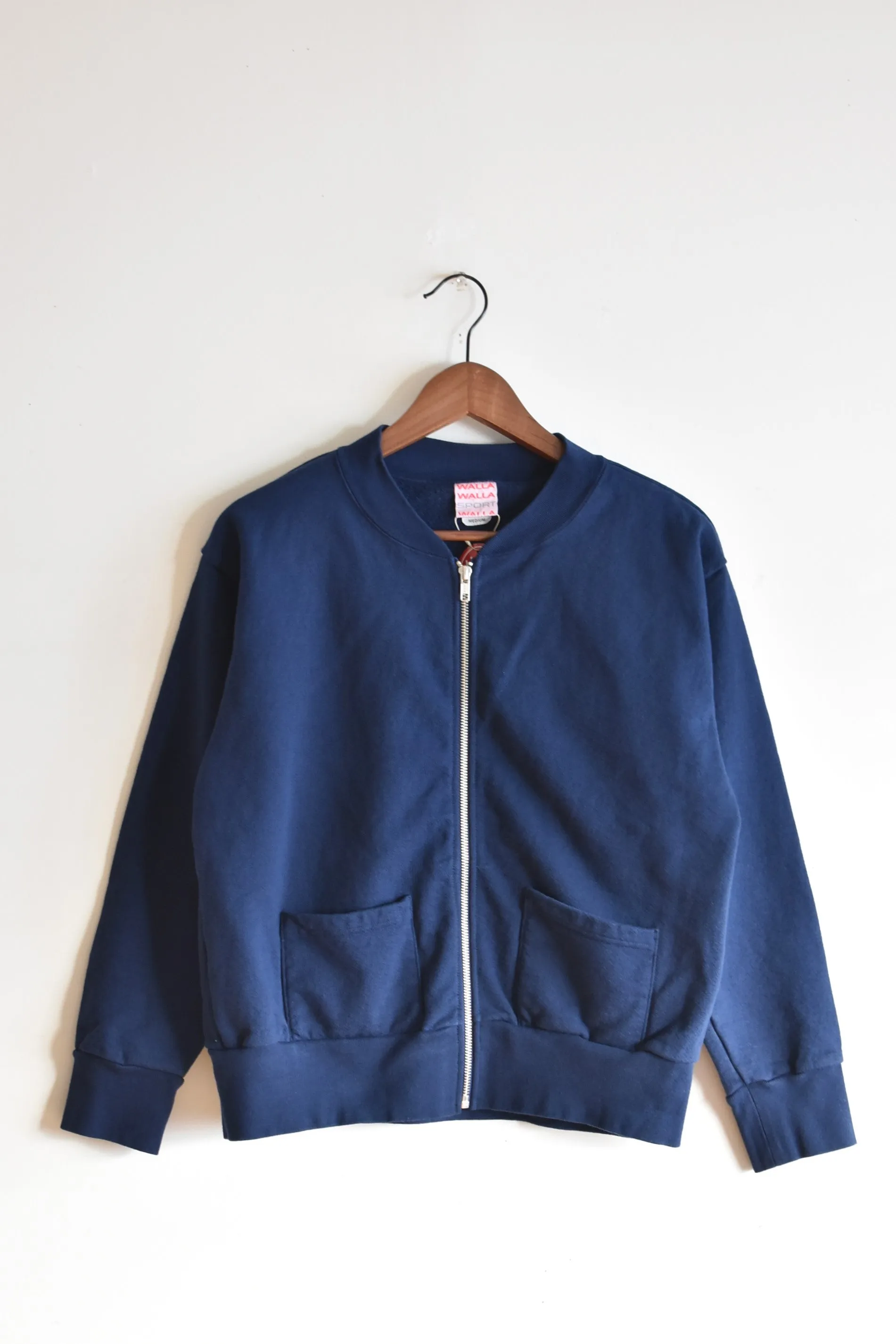 「walla walla sport」13oz crew cardigan -navy-