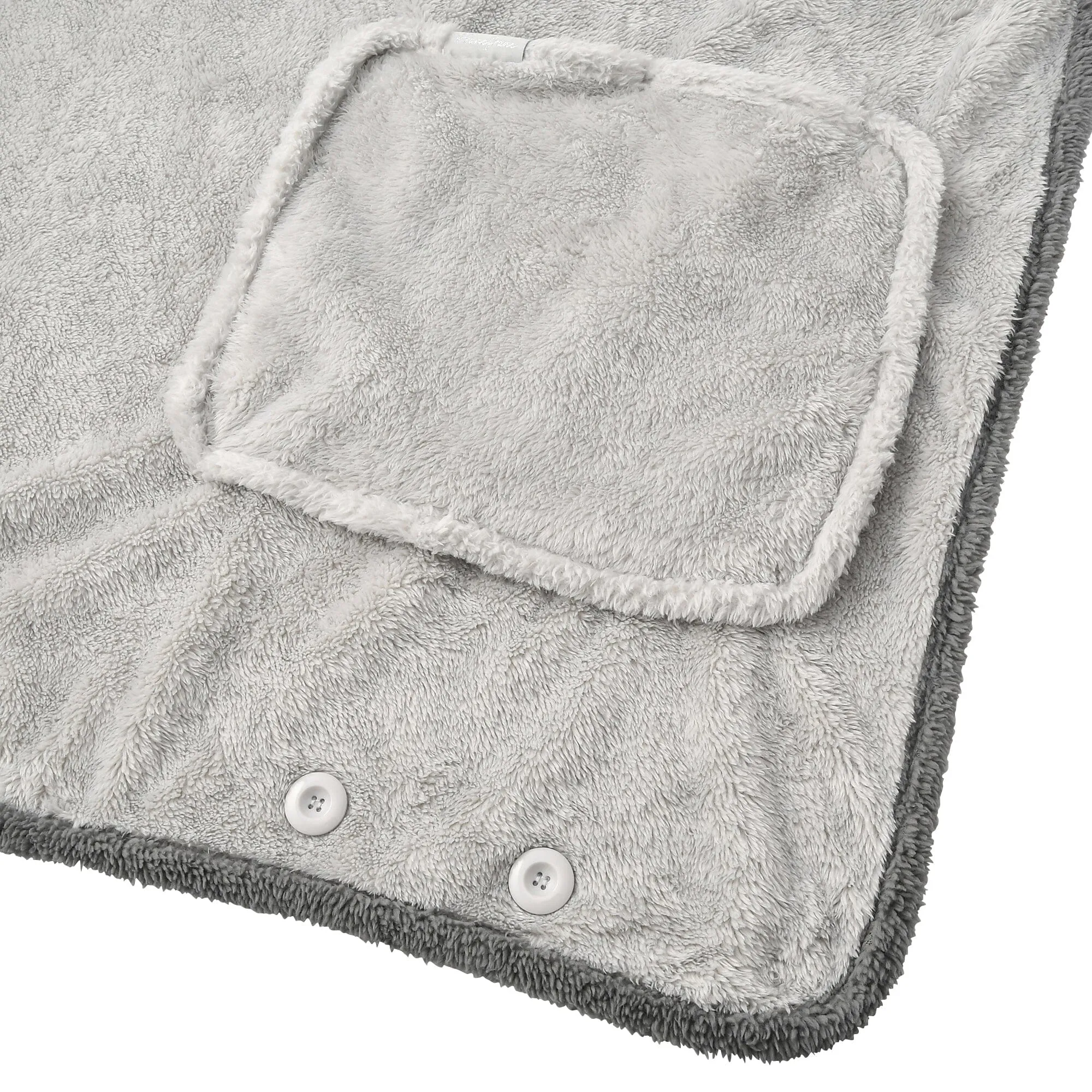 Warm Fleece 4Way Poncho  Gray