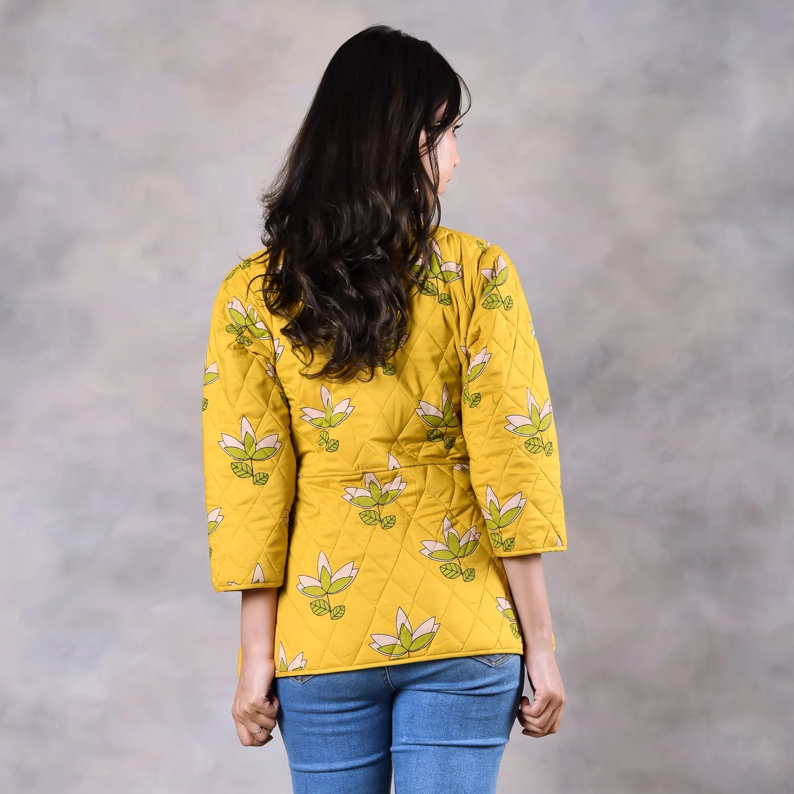 Water Lily Mustard Quilted Jacket