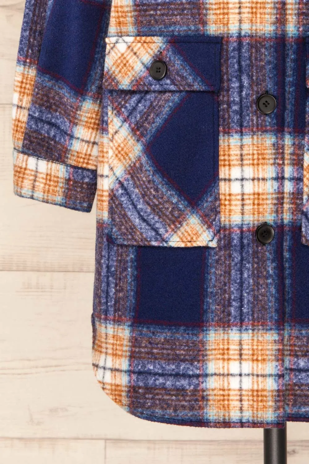 Wellor Blue | Oversized Plaid Shirt Jacket