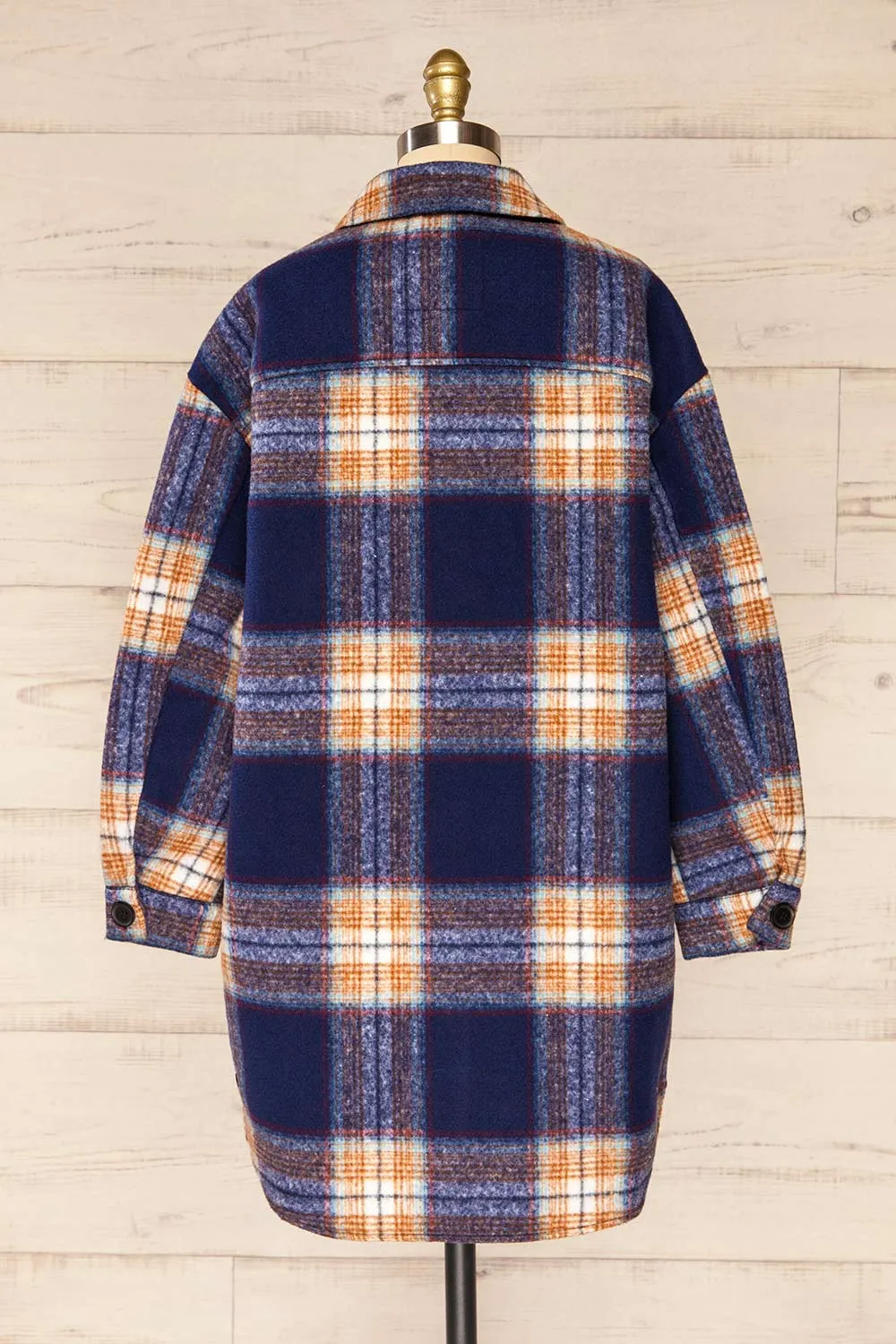 Wellor Blue | Oversized Plaid Shirt Jacket