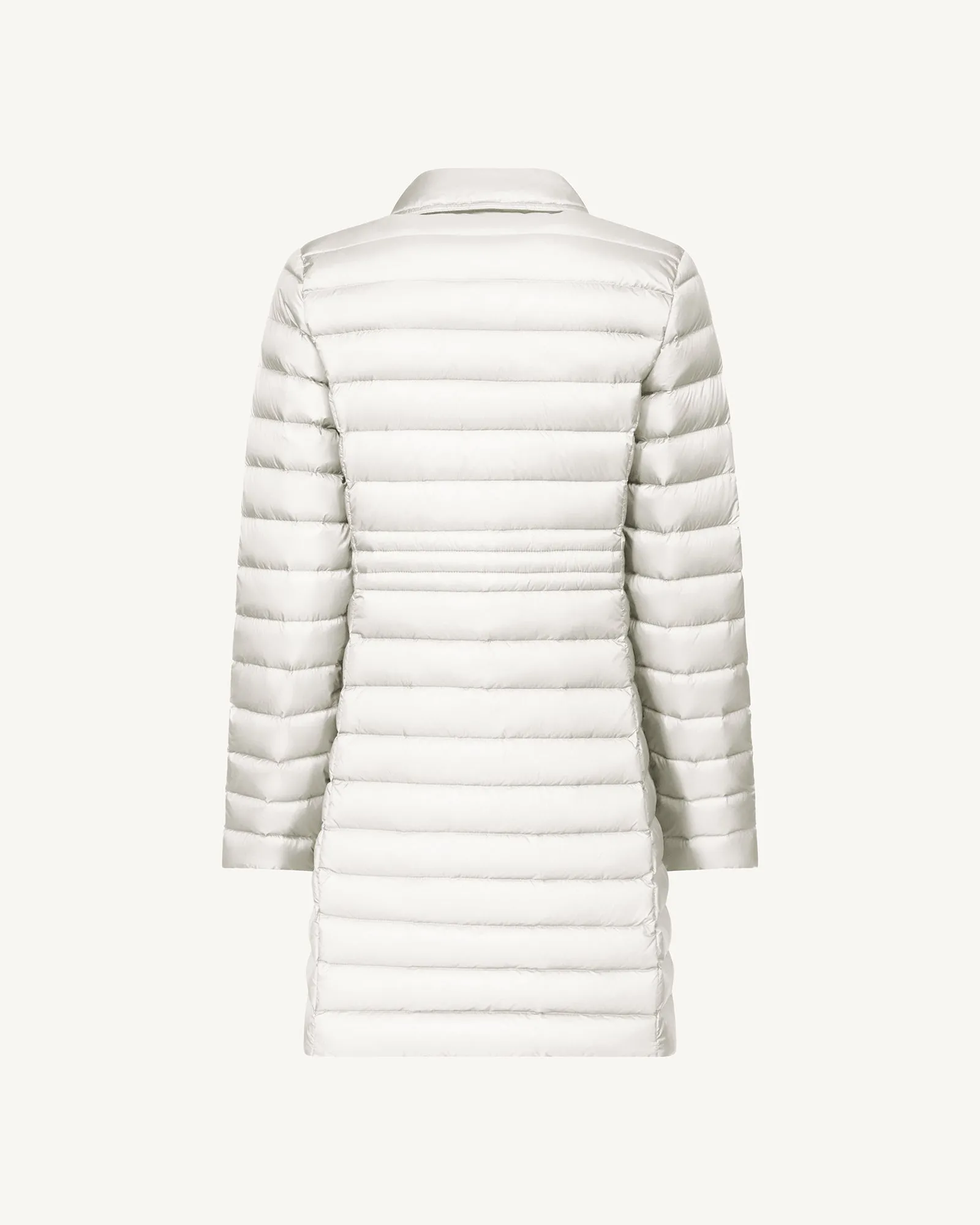 White Vero long hooded puffer jacket