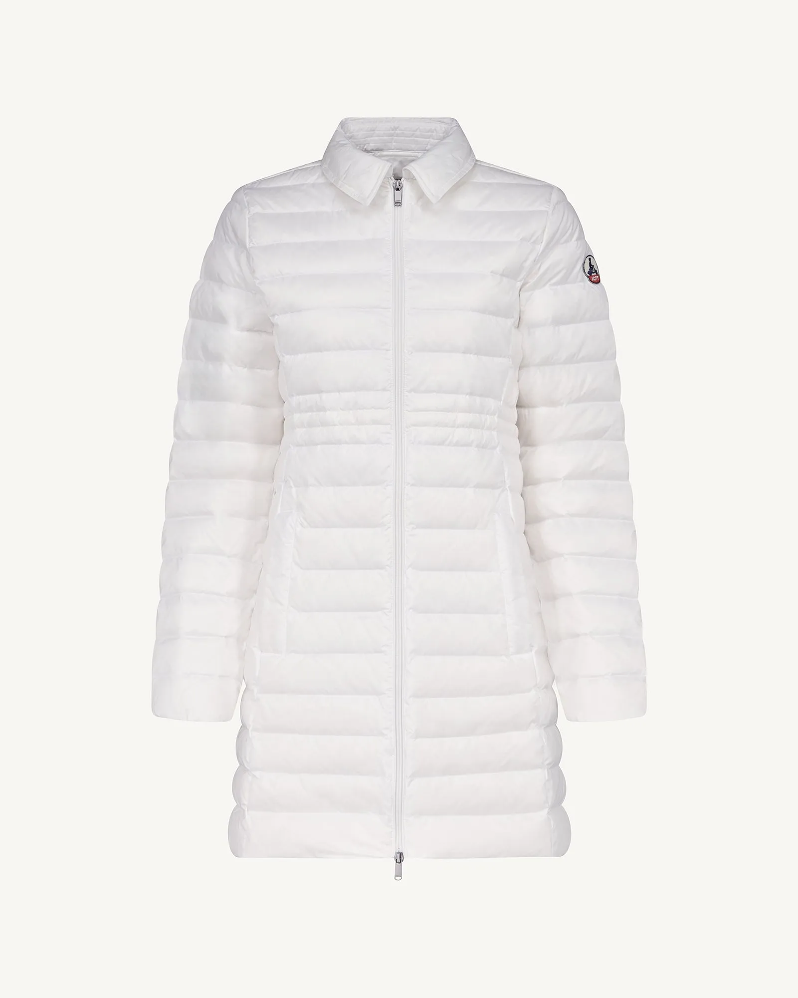 White Vero long hooded puffer jacket