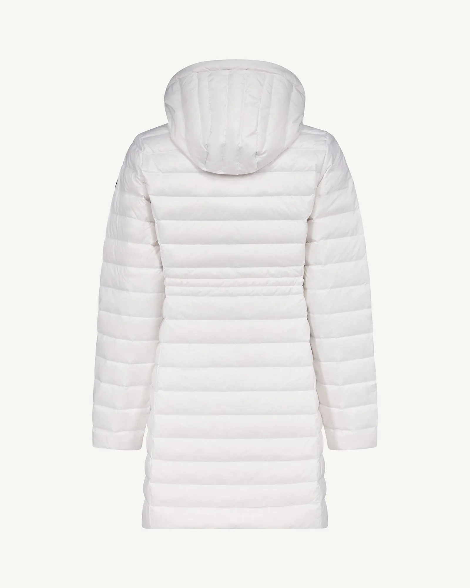 White Vero long hooded puffer jacket