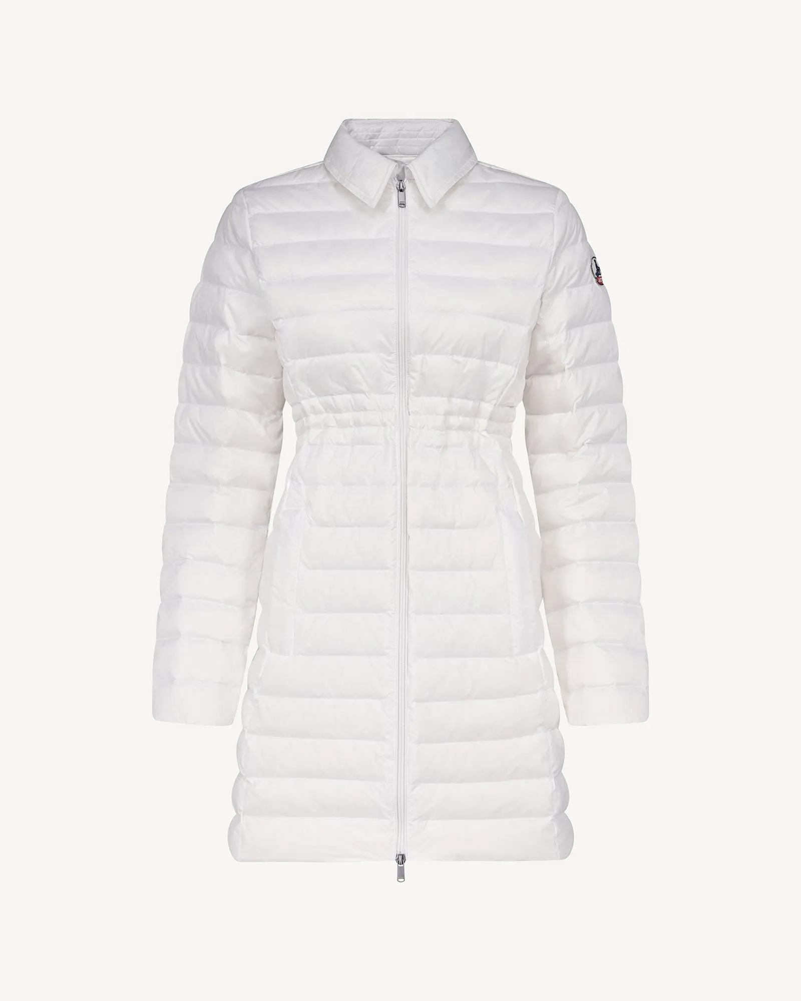 White Vero long hooded puffer jacket