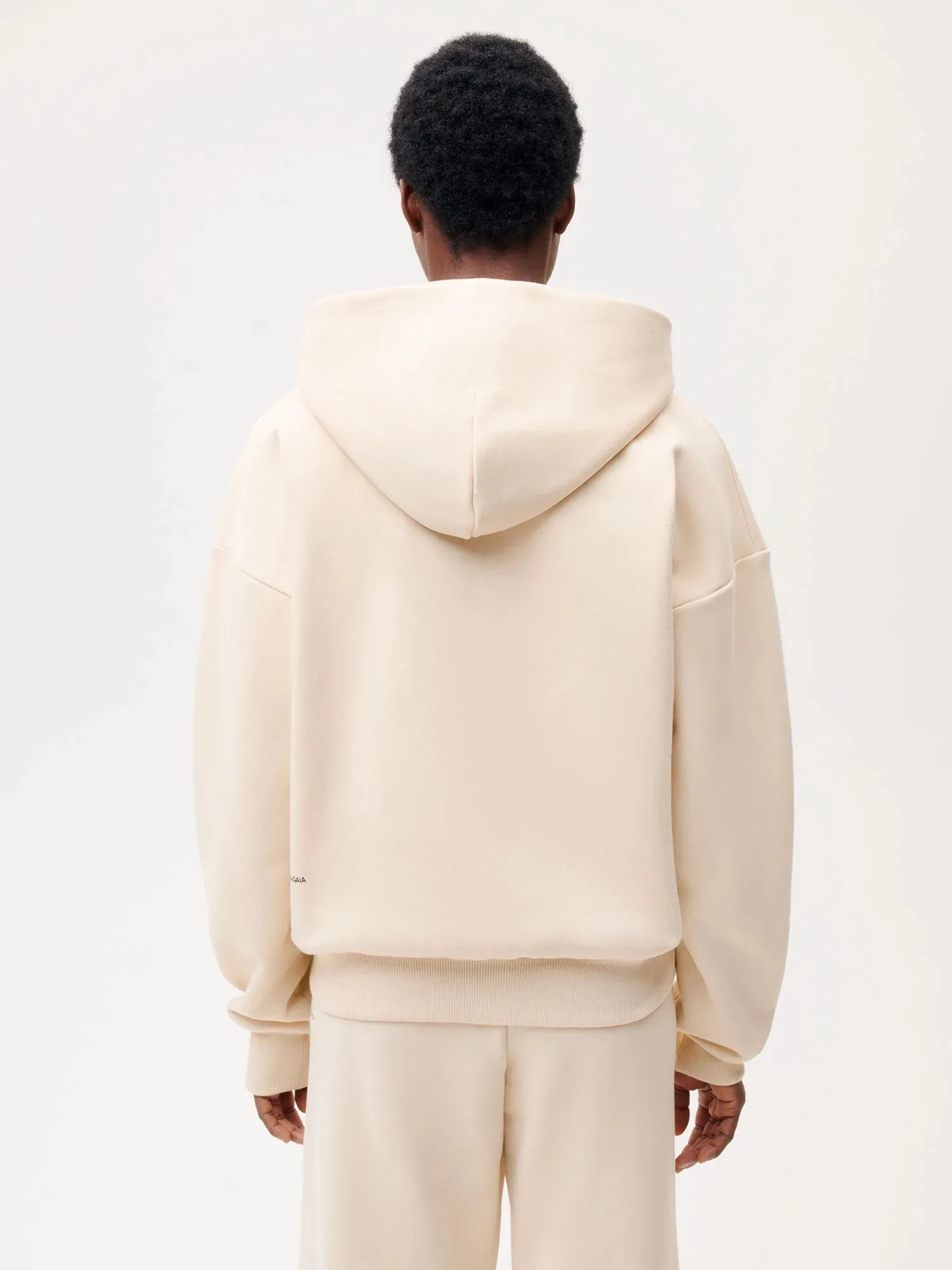 Wide Fit Zipped Hoodie—sand