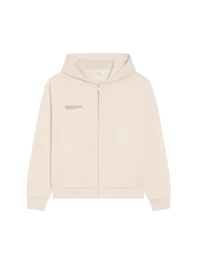 Wide Fit Zipped Hoodie—sand