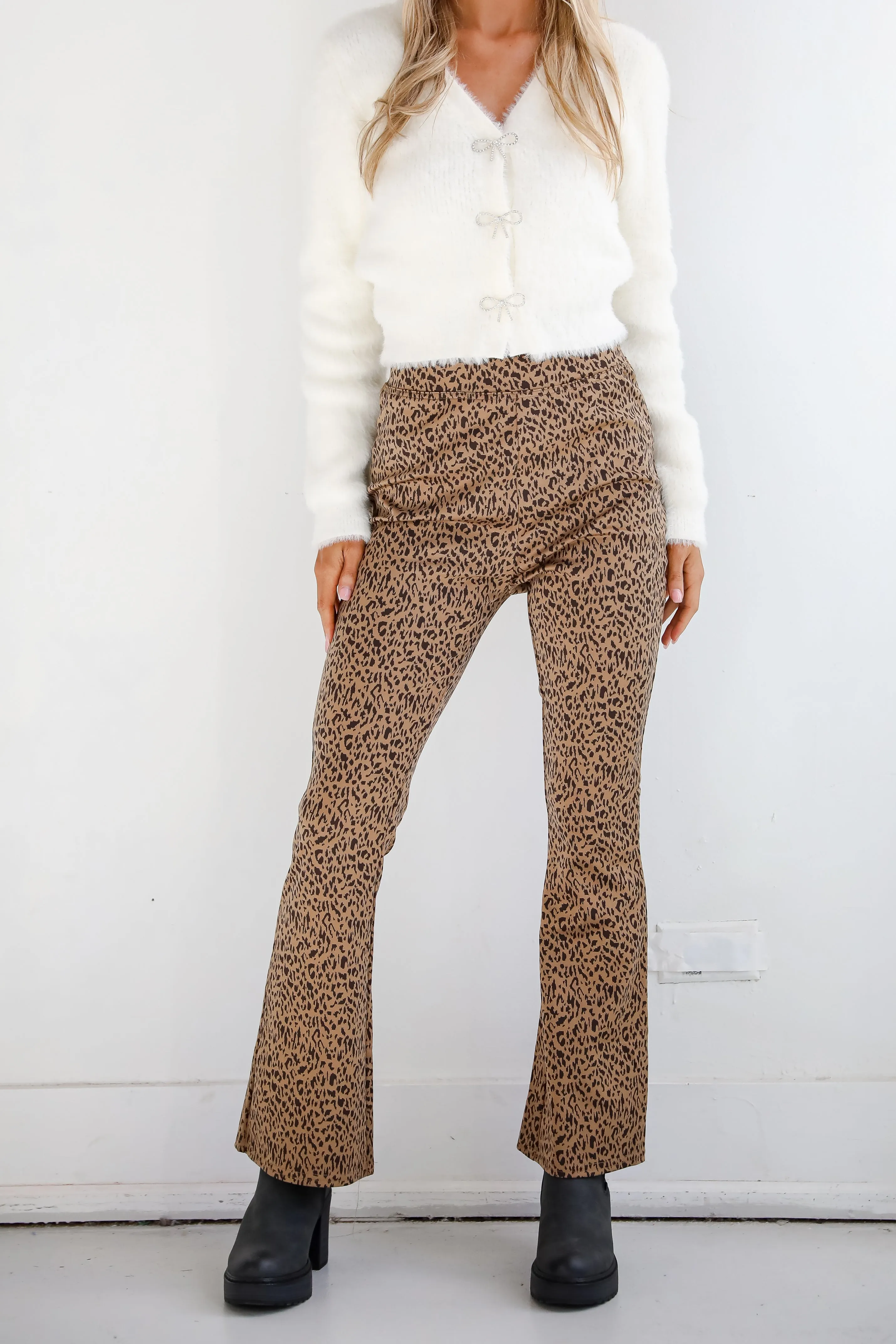 Wild Vision Leopard Flare Pants - DOORBUSTER