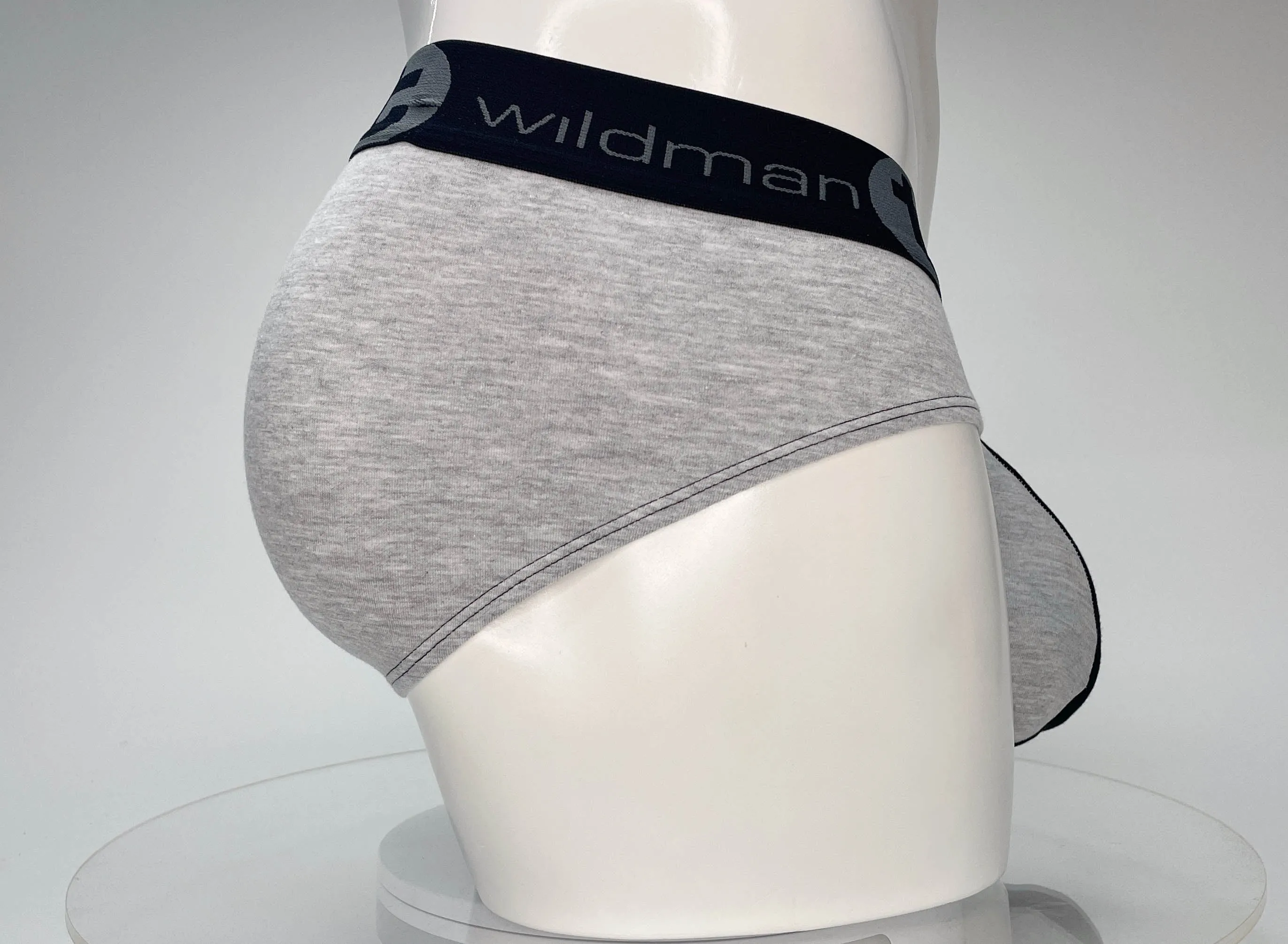 WildmanT Cotton Monster Cock Brief Black and Gray